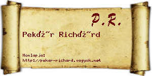 Pekár Richárd névjegykártya