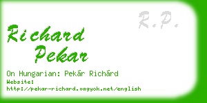 richard pekar business card