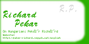 richard pekar business card